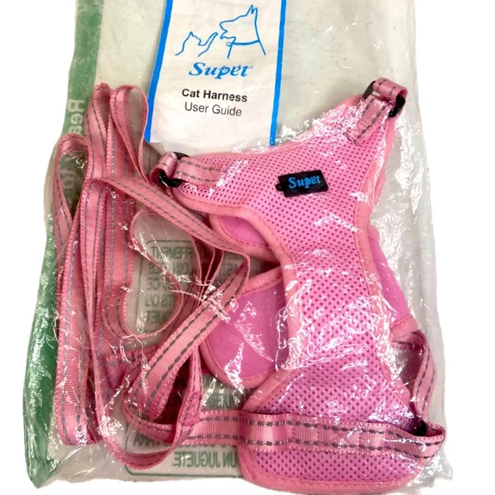 SUPET Adjustable Cat/Puppy Reflective Trim Vest Harness & Leash SzM